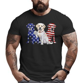 Labrador America 4Th Of July Flag Patrio Big and Tall Men T-shirt | Mazezy