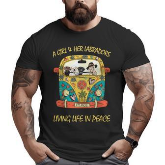 Labrador Living Life In Peace Big and Tall Men T-shirt | Mazezy