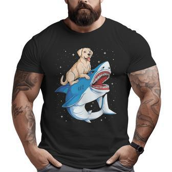 Labrador Shark Space Galaxy Jawsome Big and Tall Men T-shirt | Mazezy