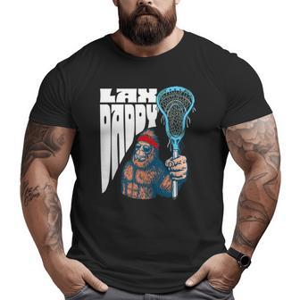 Lax Daddy Sasquatch Lacrosse Fan Dad Bigfoot Beard Big and Tall Men T-shirt | Mazezy