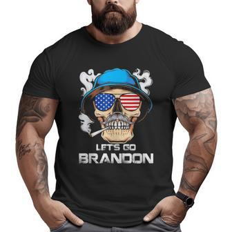 Let’S Go Brandon – Lets Go Brandon Skull American Flag Classic Big and Tall Men T-shirt | Mazezy