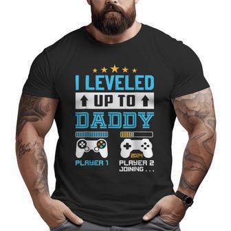 I Leveled Up To Daddy 2024 Soon To Be Dad 2024 Big and Tall Men T-shirt | Mazezy