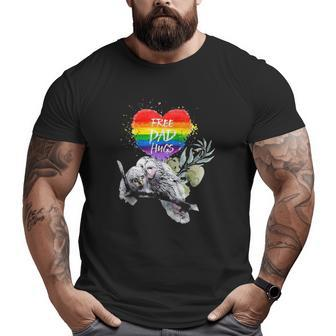 Lgbt Pride Daddy Owl Rainbow Free Dad Hugs Father's Day Big and Tall Men T-shirt | Mazezy