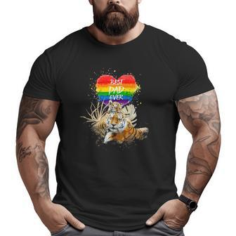 Lgbt Pride Daddy Tiger Rainbow Best Dad Ever Father's Day Big and Tall Men T-shirt | Mazezy