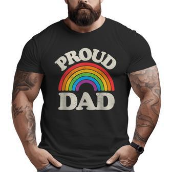 Lgbtq Proud Dad Gay Pride Lgbt Ally Rainbow Father's Day Big and Tall Men T-shirt | Mazezy