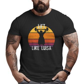 Lift Like Luisa Retro Vintage Sunset Big and Tall Men T-shirt | Mazezy