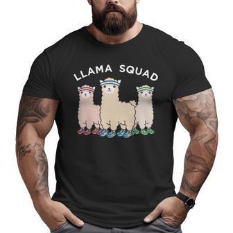 Llama Squad Running Animal Runner Big and Tall Men T-shirt | Mazezy