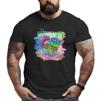Loaded Tea Lover Leopard Tie Dye Print Gymer Big and Tall Men T-shirt | Mazezy