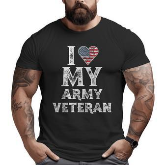 I Love My Army Veteran Vintage Big and Tall Men T-shirt | Mazezy