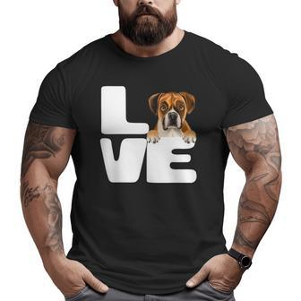 I Love My Boxer Dog Lover Big and Tall Men T-shirt | Mazezy