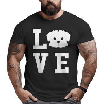 I Love My Dog Maltese Dog Lover Big and Tall Men T-shirt | Mazezy
