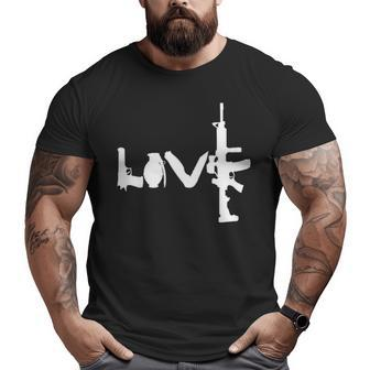 Love Weapons Big and Tall Men T-shirt | Mazezy