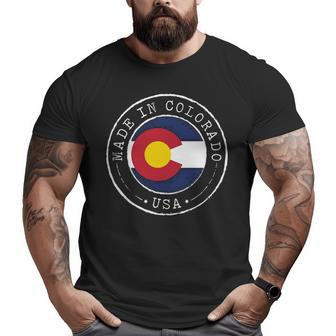 Made In Colorado State Flag Co Big and Tall Men T-shirt | Mazezy