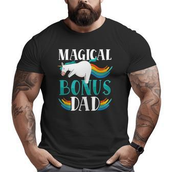 Magical Bonus Dad Proud Stepfather Cute Unicorn Step Dad Big and Tall Men T-shirt | Mazezy DE