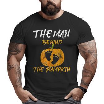 The Man Behind The Pumpkin Dad Pregnancy Reveal On Halloween Big and Tall Men T-shirt | Mazezy