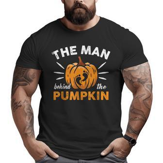 The Man Behind The Pumpkin Dad Soon Halloween Pregnancy Big and Tall Men T-shirt | Mazezy