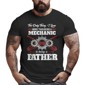Mechanic Father Machines Car Vehicles Tools Mechanical Big and Tall Men T-shirt | Mazezy