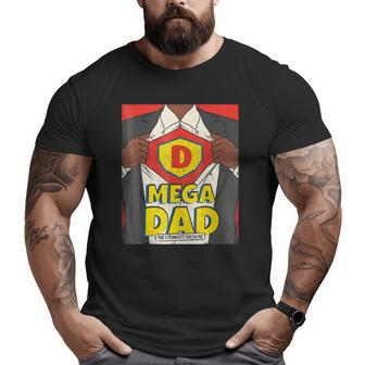 Mega Dad I African American Fathers Day Big and Tall Men T-shirt | Mazezy