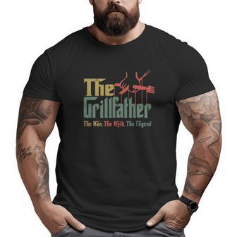 Men Vintage The Grillfather Grill Father Vintage Big and Tall Men T-shirt | Mazezy