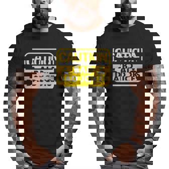 Mens Bad Dad Jokes Caution Sign For Dads Big and Tall Men T-shirt | Mazezy