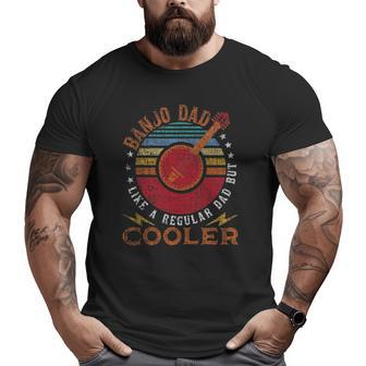 Mens Banjo Dad Like A Regular Dad But Cooler Bluegrass Musician Big and Tall Men T-shirt | Mazezy