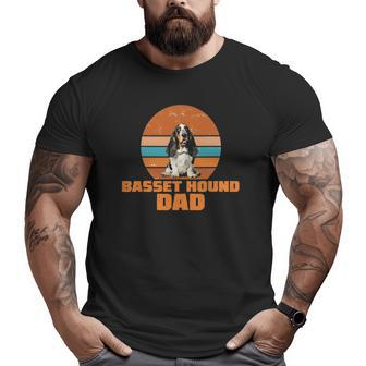Mens Basset Hound Dad Vintage Dog Big and Tall Men T-shirt | Mazezy