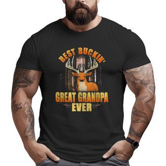Mens Best Buckin' Great Grandpa Ever Deer Hunting Father's Day Big and Tall Men T-shirt | Mazezy