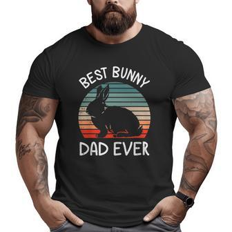 Mens Best Bunny Dad Ever Matching Family Easter Retro Big and Tall Men T-shirt | Mazezy