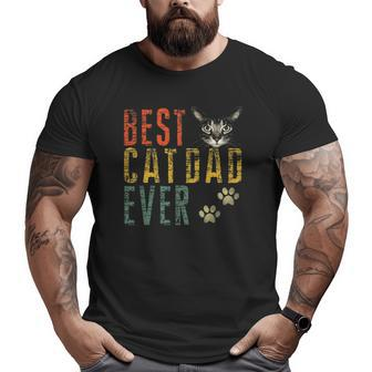 Mens Best Cat Dad Ever Cat Lover Cat Dad Fathers Big and Tall Men T-shirt | Mazezy