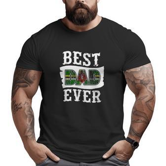 Mens Best Dad Ever Father's Day Dominica Flag Dominican Big and Tall Men T-shirt | Mazezy