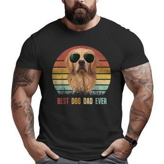 Mens Best Dog Dad Ever Golden Retriever Tshirt Father's Day Big and Tall Men T-shirt | Mazezy