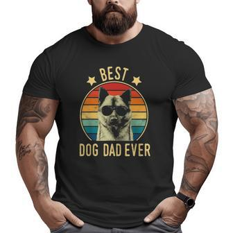 Mens Best Dog Dad Ever Norwegian Elkhound Father's Day Big and Tall Men T-shirt | Mazezy