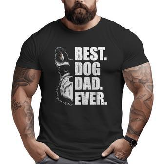 Mens Best Dog Dad Ever Schnauzer Dad Father's Day Big and Tall Men T-shirt | Mazezy