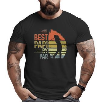 Mens Best Papi By Par Papi Father's Day Golf Lover Golfer Big and Tall Men T-shirt | Mazezy