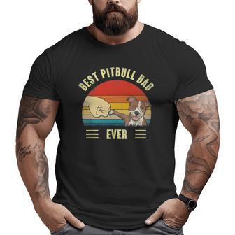 Mens Best Pitbull Dad Ever Bump Fit Dog Dad Father's Day Vintage Big and Tall Men T-shirt | Mazezy