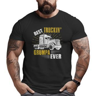 Mens Best Truckin' Grumpa Ever Tee Trucker Fathers Day Big and Tall Men T-shirt | Mazezy