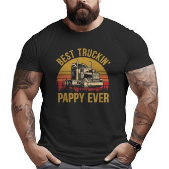 Mens Best Truckin Pappy Ever Big Rig Trucker Father's Day Big and Tall Men T-shirt | Mazezy