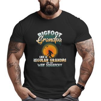 Mens Bigfoot Grandpa Sasquatch Bigfoot Father's Day Big and Tall Men T-shirt | Mazezy