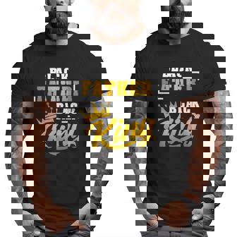 Mens Black Father Black King African American Dad Father's Day Big and Tall Men T-shirt | Mazezy
