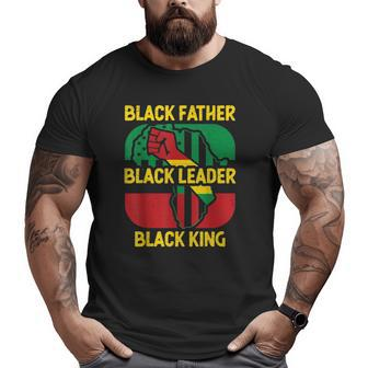 Mens Black Father Black Leader Black King Dad Big and Tall Men T-shirt | Mazezy