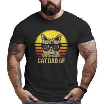 Mens Cat Dad Af Father's Day Cat Daddy Big and Tall Men T-shirt | Mazezy