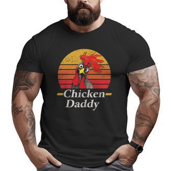 Mens Chicken Daddy Vintage Poultry Farmer Rooster Big and Tall Men T-shirt | Mazezy