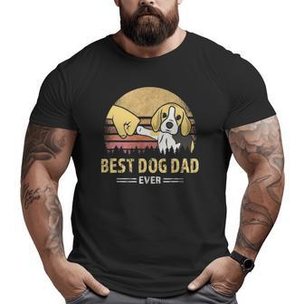 Mens Cute Best Beagle Dad Ever Retro Vintage Puppy Lover Big and Tall Men T-shirt | Mazezy