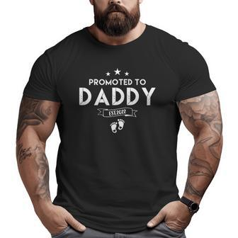Mens Cute Promoted To Daddy 2022 Soon To Be Father 2022 New Dad Big and Tall Men T-shirt | Mazezy