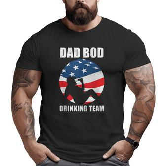 Mens Dad Bod Drinking Team American Us Flag Vintage Father's Day Big and Tall Men T-shirt | Mazezy