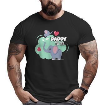 Mens Dad To Be Elephant Baby Shower For Boy Big and Tall Men T-shirt | Mazezy