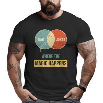 Mens Dad Jokes Where The Magic Happens Big and Tall Men T-shirt | Mazezy
