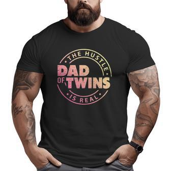 Mens Dad Of Twins New Dad To Be Tired Love Proud Cute Big and Tall Men T-shirt | Mazezy