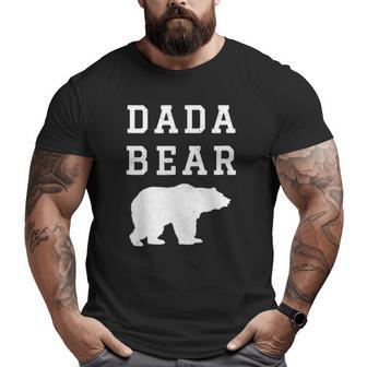 Mens Dada Bear Light Vintage Distress Bear For Dads Big and Tall Men T-shirt | Mazezy