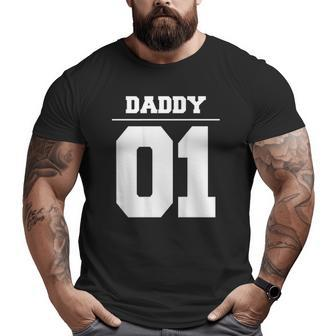 Mens Daddy 01 Fathers Day Idea Daddy Daughter Matching Big and Tall Men T-shirt | Mazezy